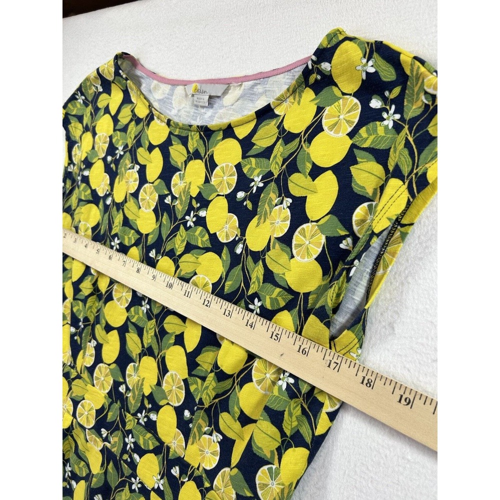 Boden Navy Midi Dress with Yellow Lemon Print - Picture 6 of 8